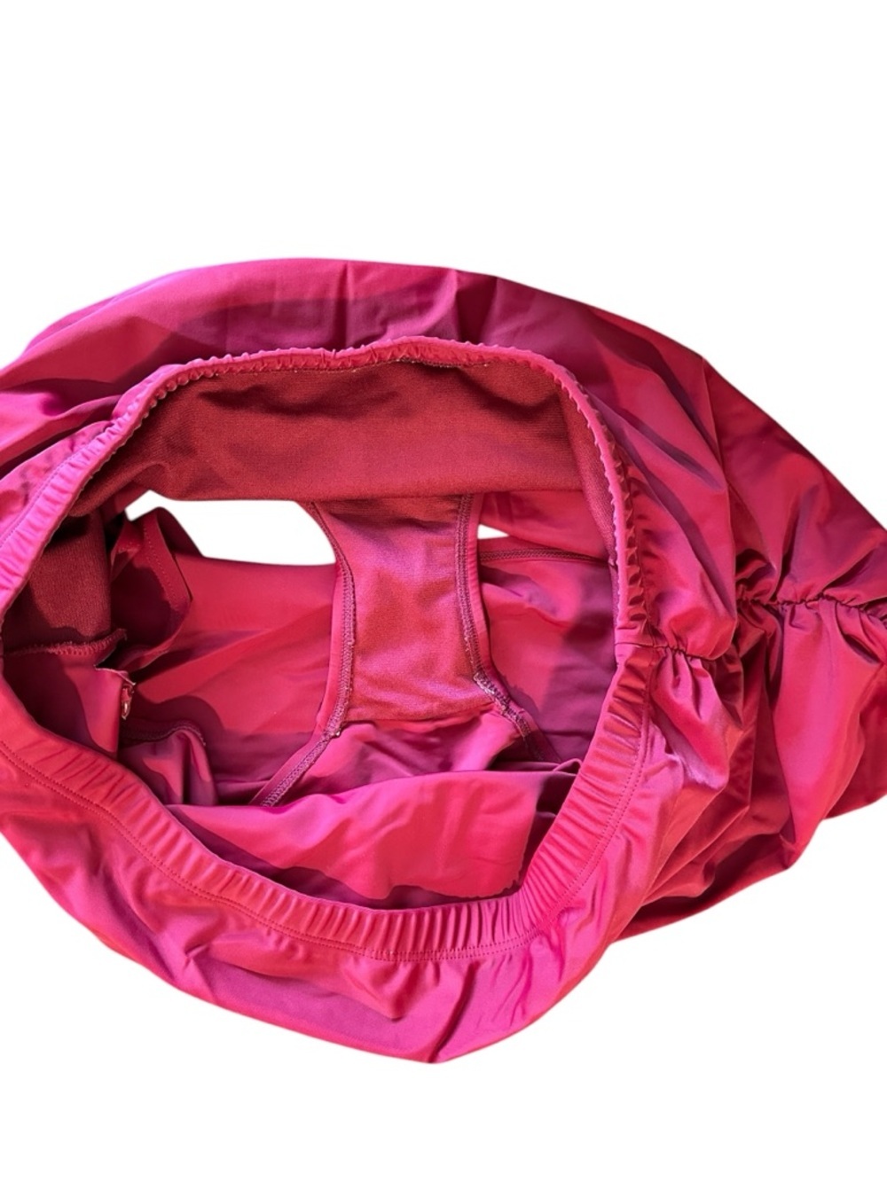 Burgundy Ruched Skirted Swim Bottom Skirt 2xl - Picture 9 of 9